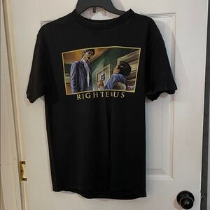 DGK Black 'Righteous' Graphic Tee with Color Panel. Size M